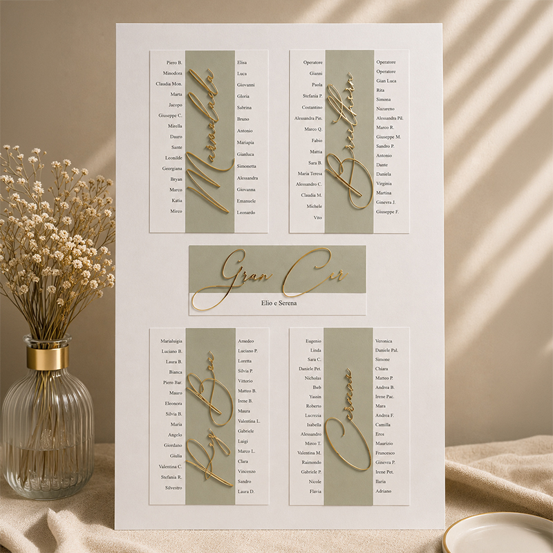 Tableau con scritte plex oro